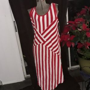 Red and white stripe dress